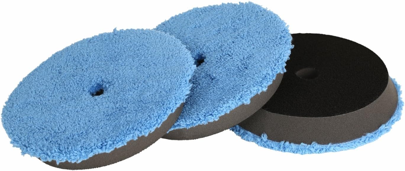 SPTA Microfiber Fast Finishing Pad 3 Pcs 6 inch (150 mm) Polishing Pads, Buffing Compound Pads Kits for 5 Inch (125mm) DA/RO Car Polisher