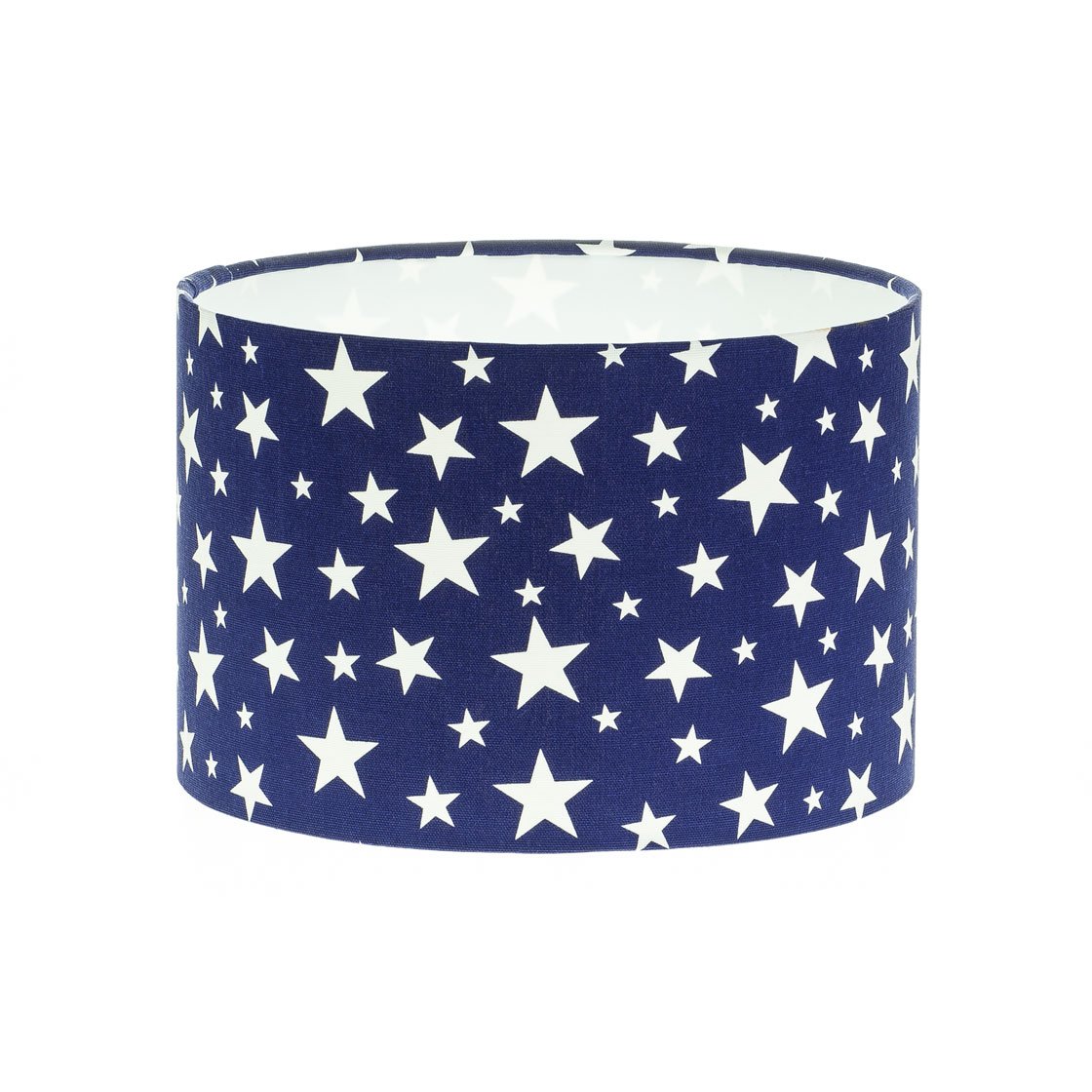 Navy Blue White Stars Drum Lampshade 20cm 25cm 30cm 35cm 40cm Lamp