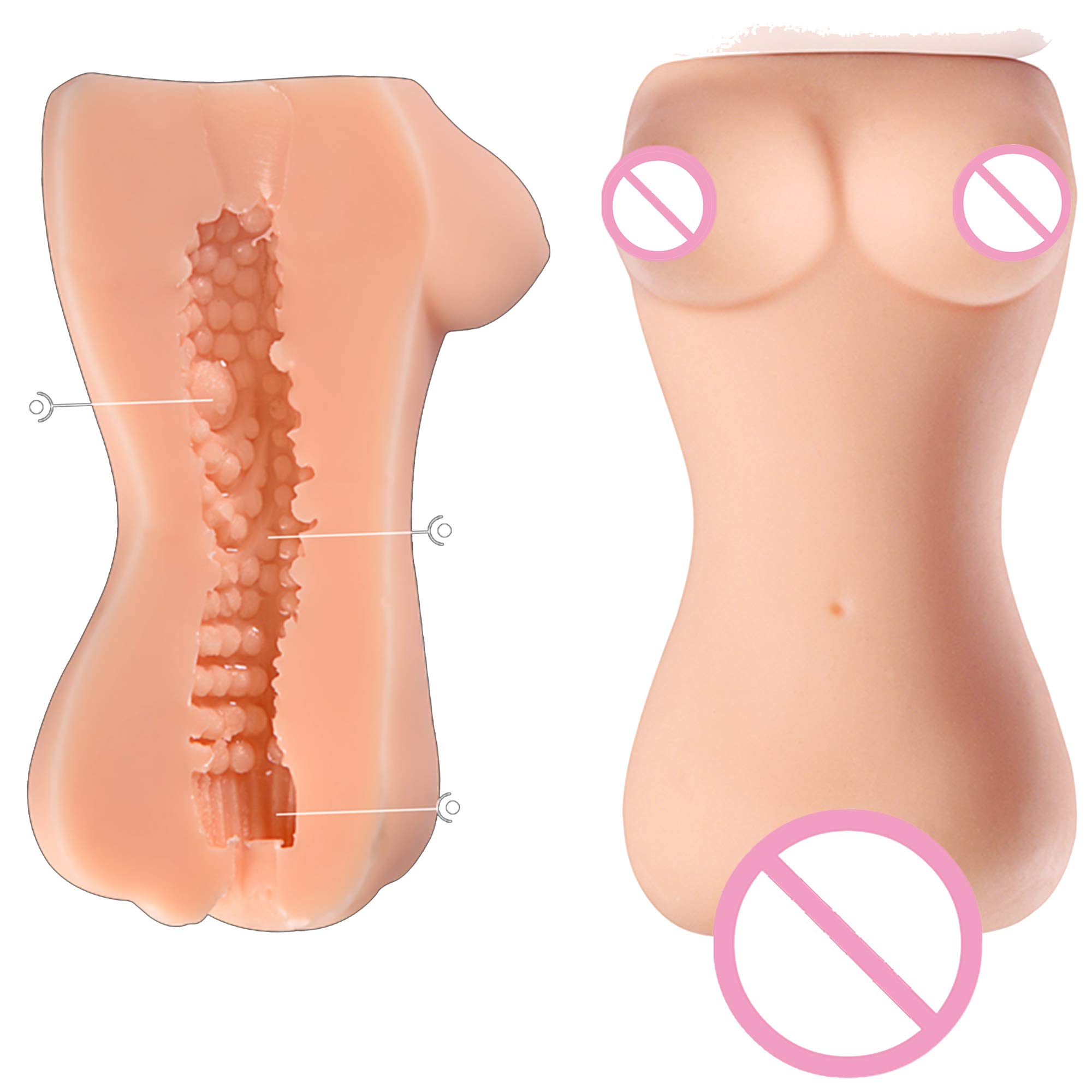 Masturbator Realistisch Masturbatoren Männer Vagina Pussy Anus und Busen Masturbieren Medizinisches Silikon (L)