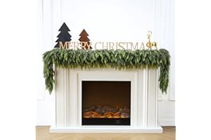 KIWDY 6 Ft Christmas Cedar Garland, Realistic Faux Pine Garlands, Green Artificial Greenery Garland for Winter Home, Mantle, Fireplace, Indoor, Outdoor Christmas Decorations (1Pcs)