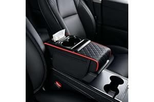 Multifunctional Pu Leather Car Armrest Box Mat with Central Elbow, 2026 New Armrest Cover for Car, 5-in-1 Center Console Cove