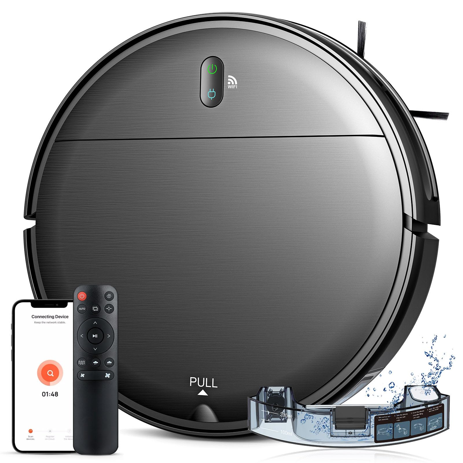 Photo 1 of Robot Vacuum and Mop Combo, 2 in 1 Robotic Vacuum Cleaner with Schedule, App/Alexa/Voice Control, Slim 2.87", Self-Charging, 2300 Pa Suction & Long Runtime, Ideal for Hard Floor, Pet Hair, Carpet