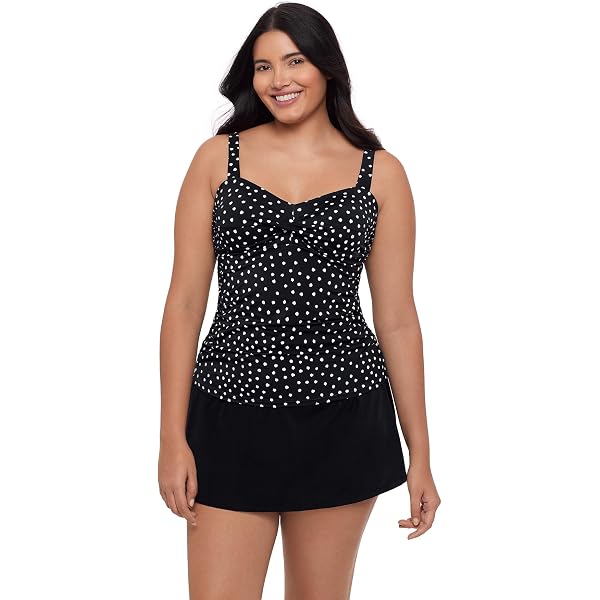 Womens Built-in Tummy Control Ava Swim Tankini Top With Bra Back...