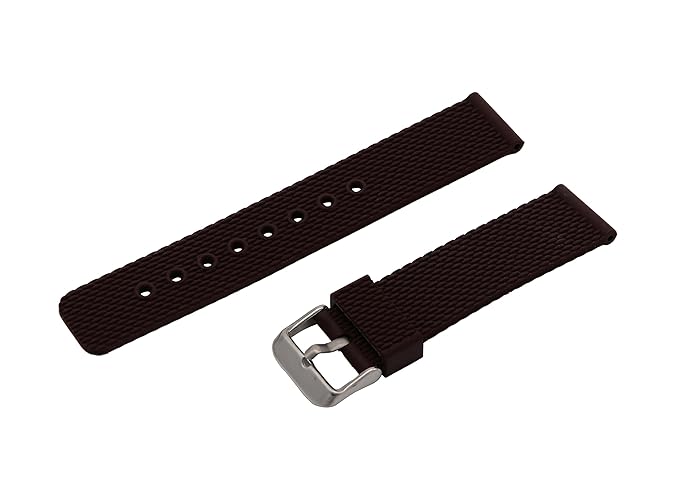 18mm Modern Brown Ladies Watch Rubber Bracelet Silicone Watch Strap with Classic INOX Steel Pin Buckle