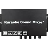 Karaoke Sound Mixer+ Digital Audio System with HDMI, Dual Microphone Inputs | Sound Controls, Black, Portable for Home KTV, Meetings, Parties