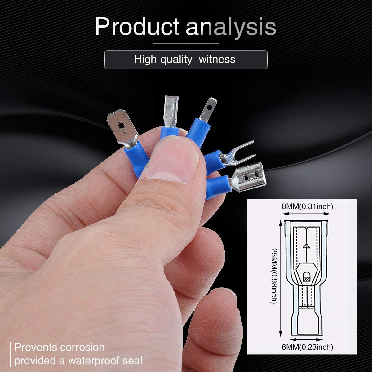 KATUR 1200Pcs Wire Terminal Crimp Connectors, Assorted Mixed Assorted Lug Kit - Image 4