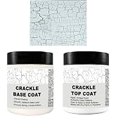 118g Crackle Texture Paste and 118g Base Coat Professional Acrylic Crackle Medium Shaping Paste- Cracked Paint Effect DIY Art Supplies with Cracking Effect, Durable Texture, Handcrafted Art