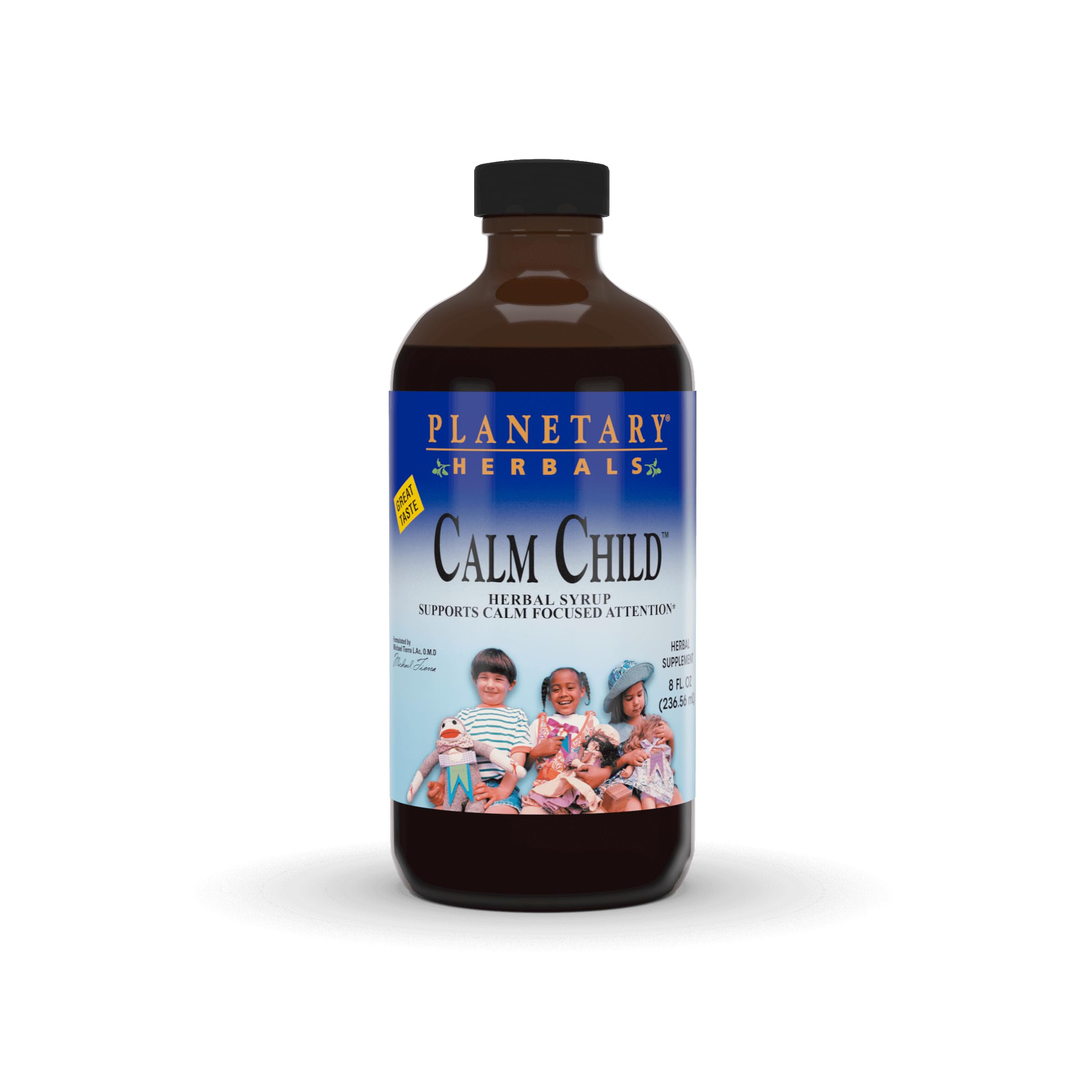 Planetary Herbals Calm Child Herbal Syrup - Includes Soothing Botanicals Chamomile, Lemon Balm, Catnip & More - 8oz