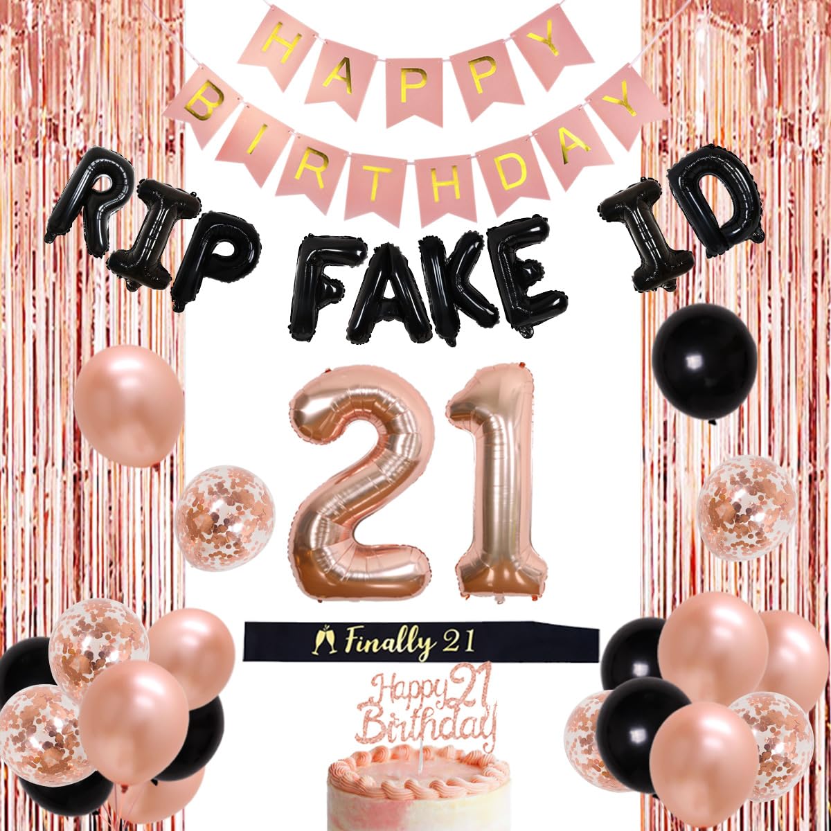 21. Geburtstag Deko-Set Rotgold – Mit Wimpelkette, Luftschlangen & Girlanden Für Die Perfekte Feier
