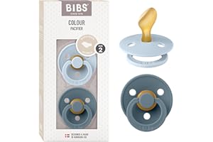 BIBS Colour Lot de 2 tétines anatomiques sans BPA - Tétine orthodontique - Latex de caoutchouc naturel - Fabriquées au Danema