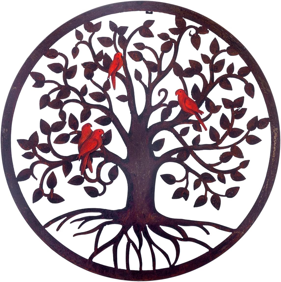 Plaques & Wall Art - CHINDEUISYUT 23 Inches Tree of Life Wall Art Metal, Large Metal Tree of Life Wall Decor Wall Hanging for Living Room Bedroom Garden Porch Patio Office Home Decor, 23in x 23in x 0.88 in