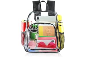 Mildbeer Clear Bag Stadium Approved 12x12x6 Clear Backpack Heavy Duty Small, Clear Bags for Women Stadium Concerts Festivals