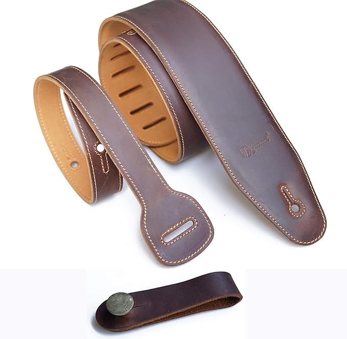Jeereal Full Grain Genuine Padded Soft Leather Guitar Strap
