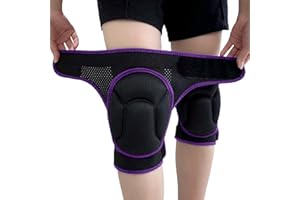 JYBTAA Gardening Knee Pads for Women, Mens Kneeling Pad for Cleaning Floor Washing Work, Comfortable Knee Protector for Cleaner Gardener, Adjustable Soft Knee Pad for Kneeling on Hard Floor, Purple M/L (1 pair)