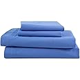 3 Piece Twin Sheets Set | Twin Bed Sheets Set – Light Weight, Soft Breathable Sheets | Brushed Cotton Rich Blend | Secure-Fit, Wrinkle Resistant, Durable, Easy Care Bed Sheets | Comfy Sheets | Blue