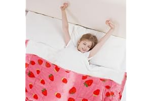 Aemicion Strawberry Pink Weighted Blanket for Kids Gilrs,Cozy Sherpa Fleece Heavy Blanket 10lbs,48"x72" Twin Size Weighted Throw Blanket, Machine Washable