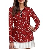 Biyejit Women Long Sleeve Golf Polo Shirts Sun Protection Summer Quick Dry Hiking Shirts Quarter Zip Pullover for Women
