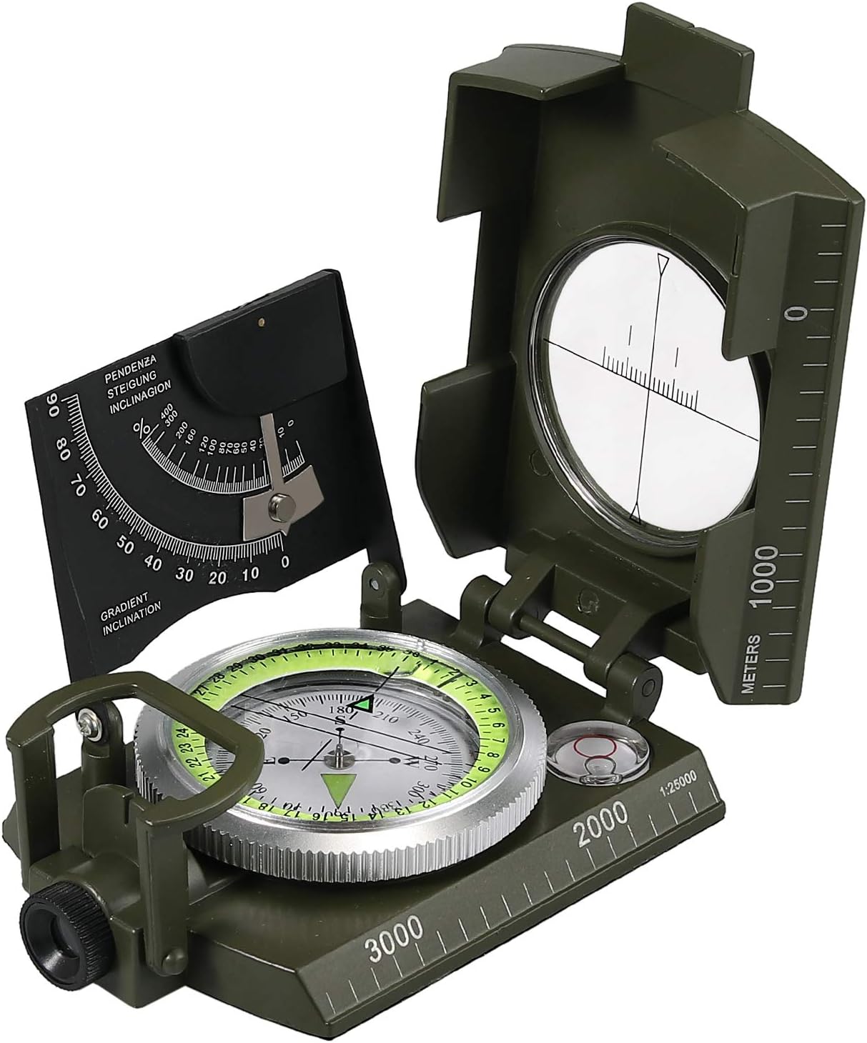 Proster IP65 Compass Camouflage with Sighting Clinometer Military Compass Metal Camping Compass Professional for Camping Hunting Hiking Geology Activities : Sports & Outdoors