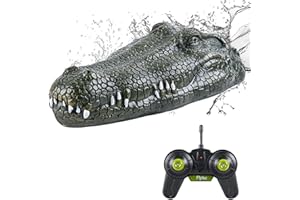 Remote Control Crocodile Head Boat, Realistic Rechargeable Crocodile Head Prank Toy RC Boat for Kids Adults A 1 Pack