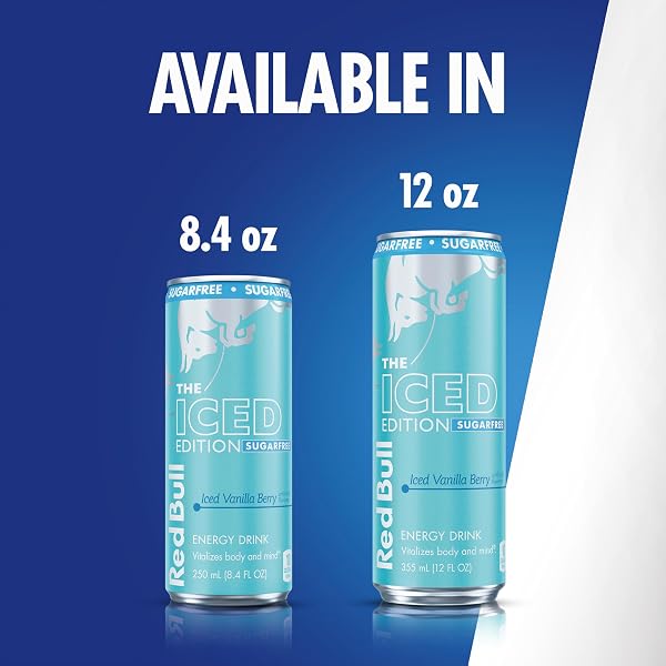 RED BULL ICED EDITION SUGARFREE ENERGY DRINK, ICED VANILLA BERRY, 8.4 FL. OZ., PACK OF 4, WITH 80MG CAFFEINE, TAURINE & B VITAMINS