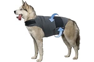 HCHYEY Dog Anxiety Jacket, Skin-Friendly Dog Calming Shirt - Dog Coat for Thunder, Fireworks and Separation - Keep Pet Calm Without Medicine & Training, Anti Anxiety Vest for Dogs (Dark Grey, M)