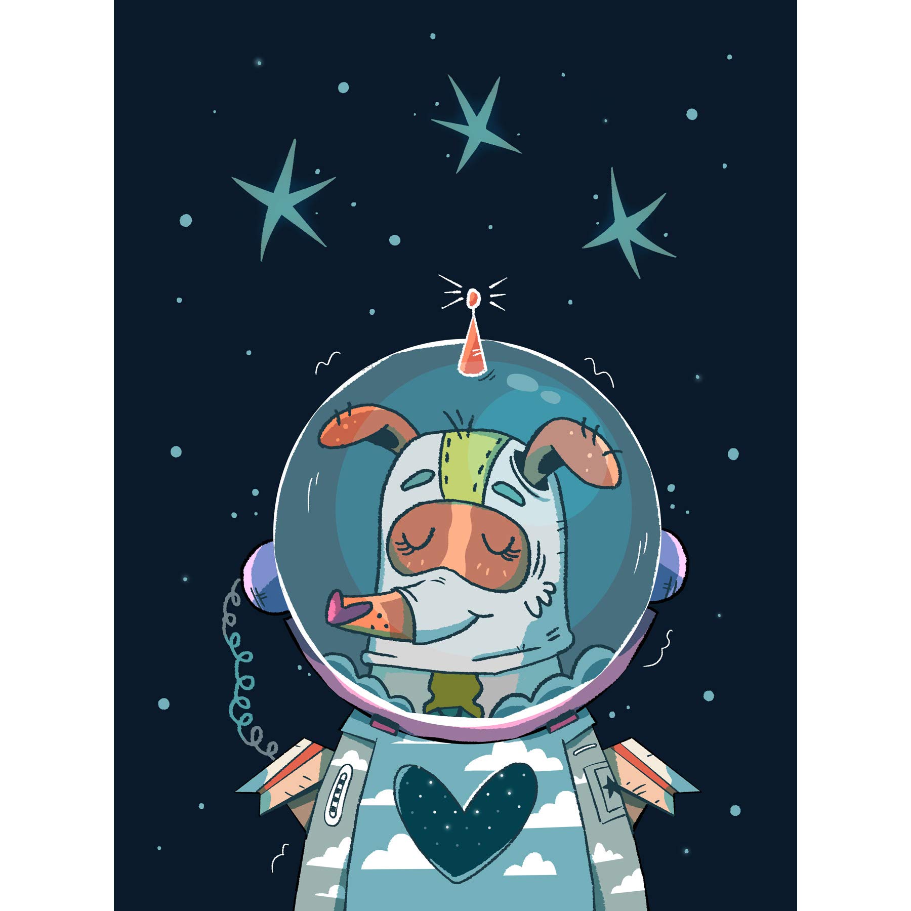 Wee Blue Coo Laika Russian Space Dog Large Art Print Poster Wall Decor 18x24 inch — image 1