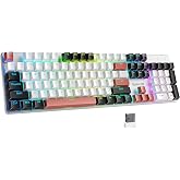 Redragon Wireless Mechanical Gaming Keyboard, Tri Mode BT/2.4G/USB-C Hot Swappable Custom Keyboard, RGB Backlit Computer Gaming Keyboards, PBT Keycaps, Programmable for PC/Tablet,K671WBR-KS