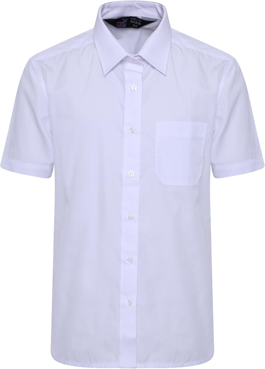 clickstostyle 2X Kids Girls Ladies Polycotton School White Short Sleeve