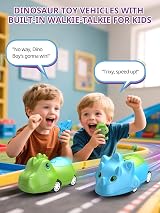 Inspireyes Kids Walkie Talkies Dino Cars 2 Pack Age 3 5 7 USB-C Rechargeable view 3