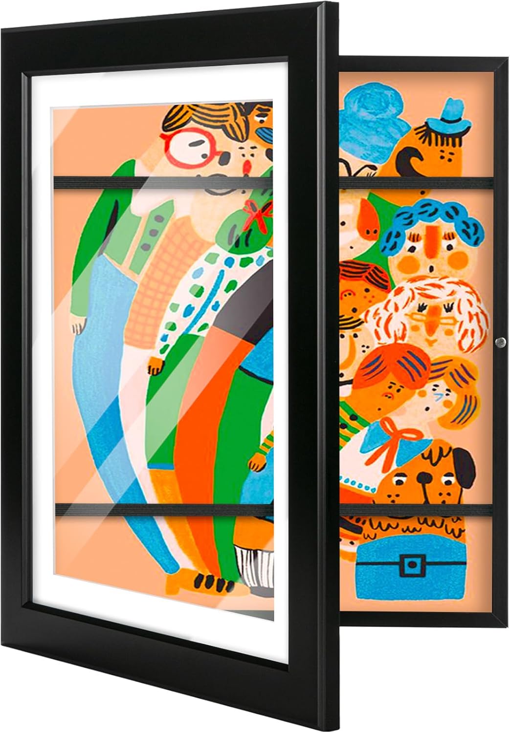 Photo Albums, Frames & Accessories - WUIRCCX 10x12.5 Kids Art frame,Front Opening Display 8.5x11 With Mat and HD Glass,Horizontal and Vertical Art Display For Kids Artwork,Photos,Crafts,Drawing(Black,1-Pack)