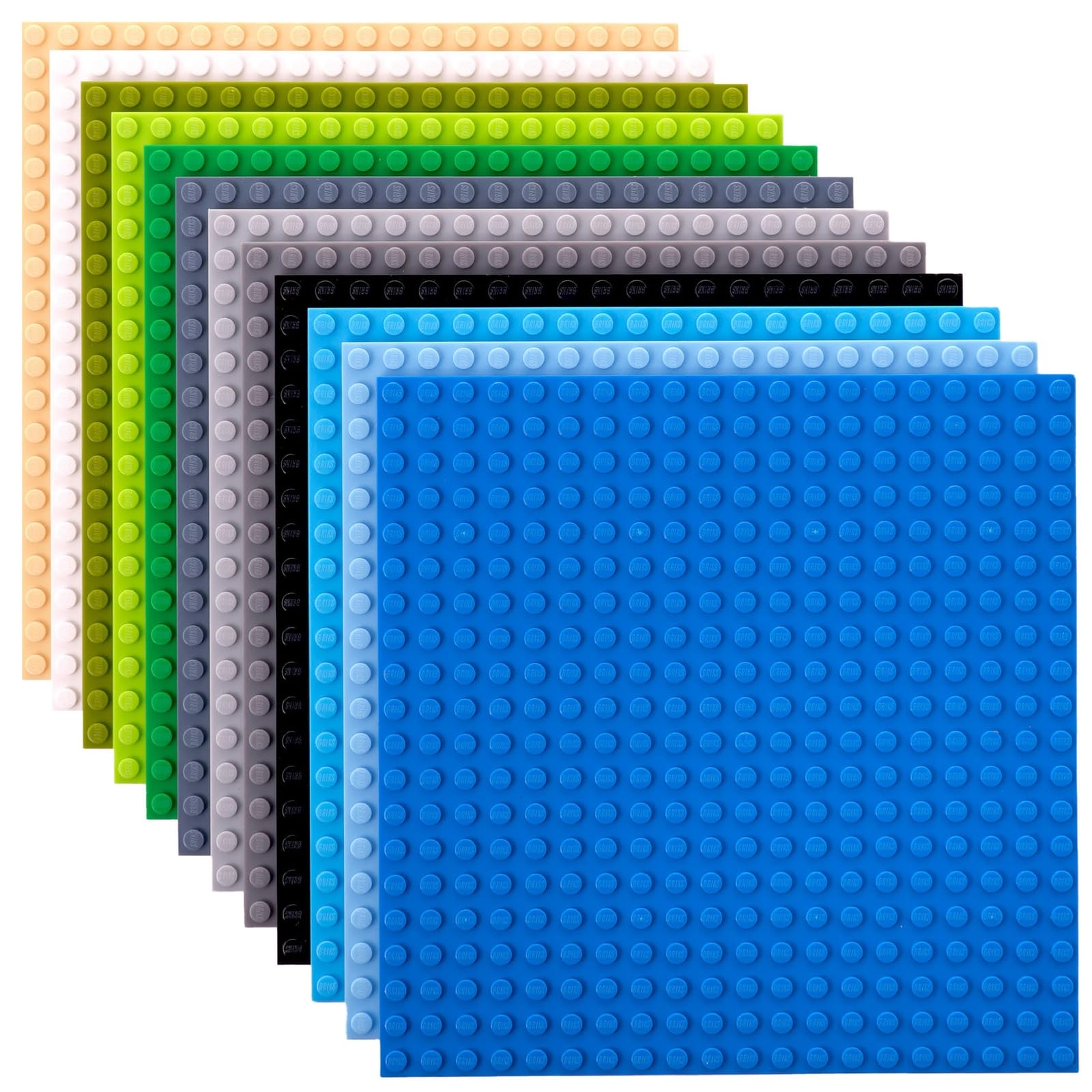 Classic Baseplates 15cm X 15cm Building Brick Base Plates | Compatible With LEGO Blocks and Base Plates | For Building Towers, Tables & More | 12 Colorful Plates