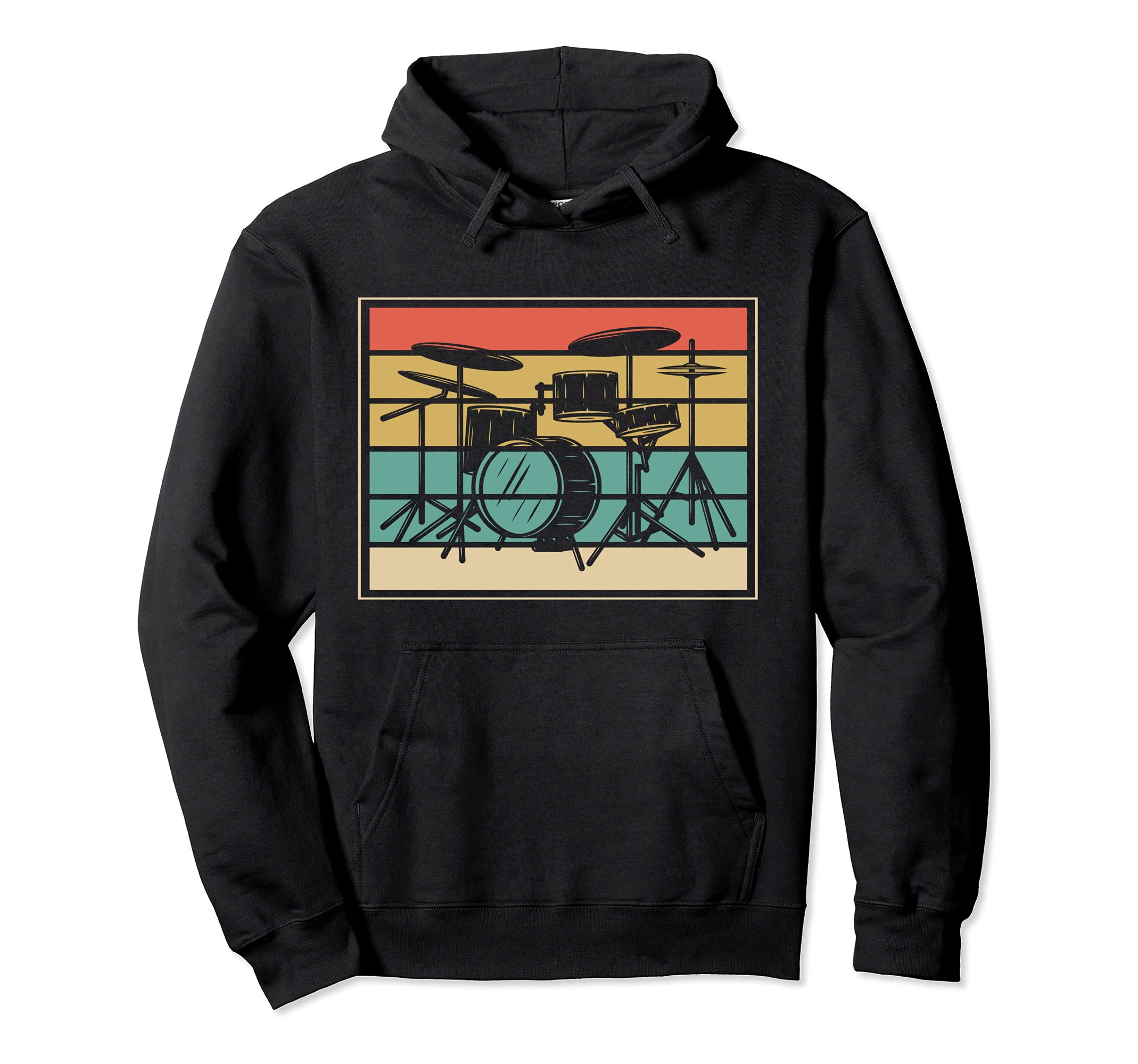 Retro Drum Set Drummer Music Percussion Drums Player Drums Pullover Hoodie
