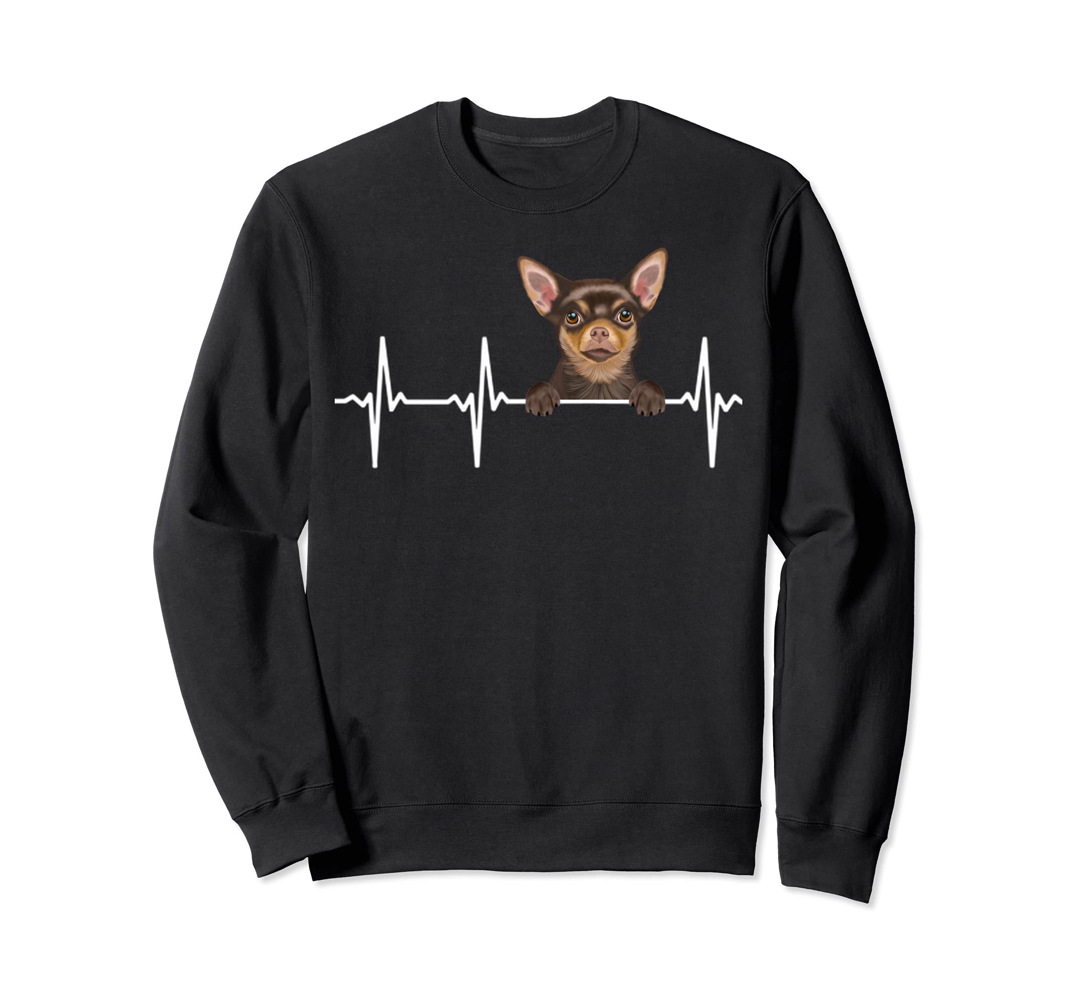 Funny Dog Heartbeat For Brown Chihuahua Lovers Sweatshirt
