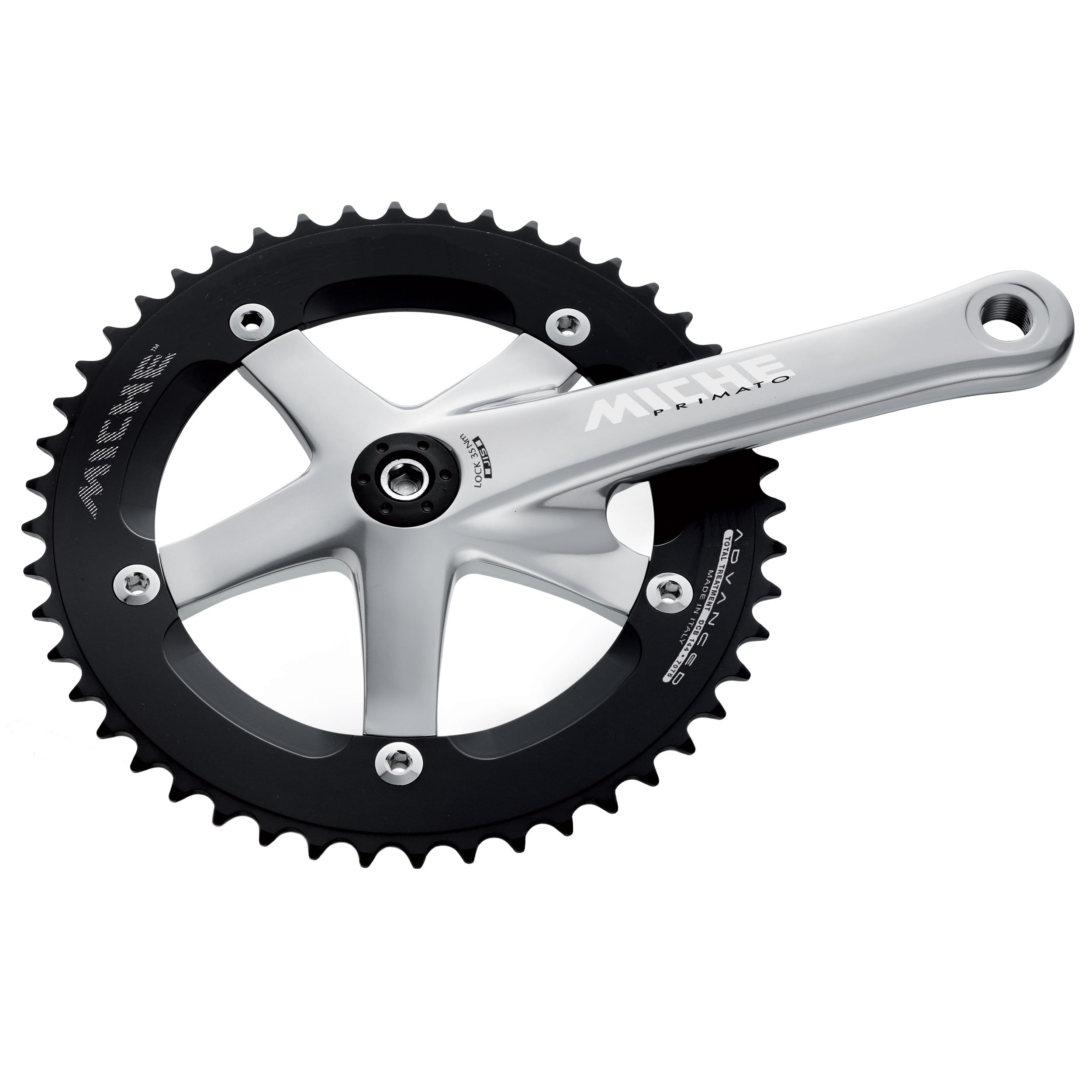 Miche Primato Pista Track Crankset, Silver, 170mm / 49t