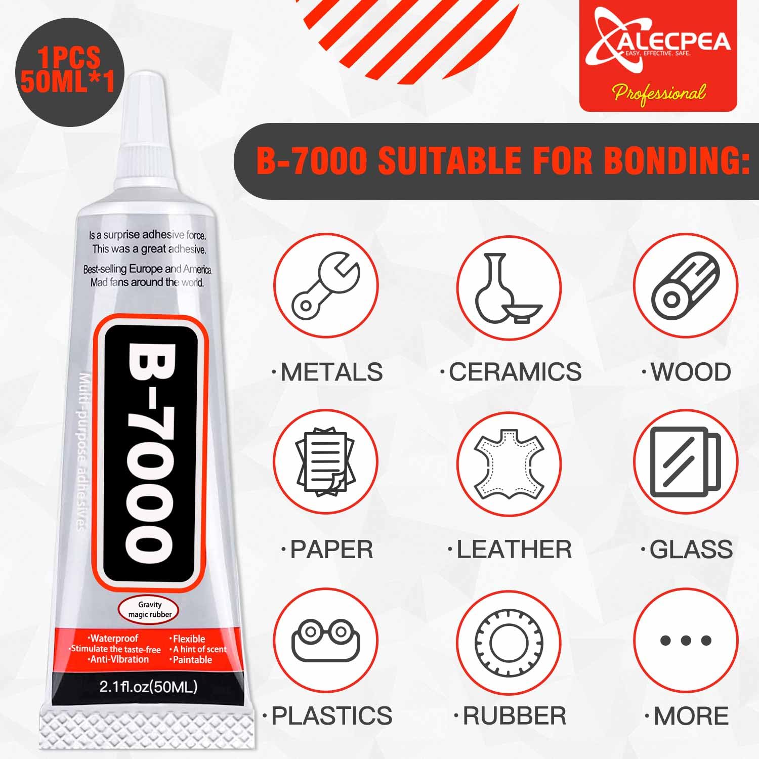 B-7000 Craft Glue for Jewelry Making - 50ml/2.1oz (1 Pack) - Multi-Function B-7000 Super Adhesive Glues Liquid Fusion Glue for Rhinestones Crafts, Clothes Shoes, Fabric, Jewelry Making, Cell Phones