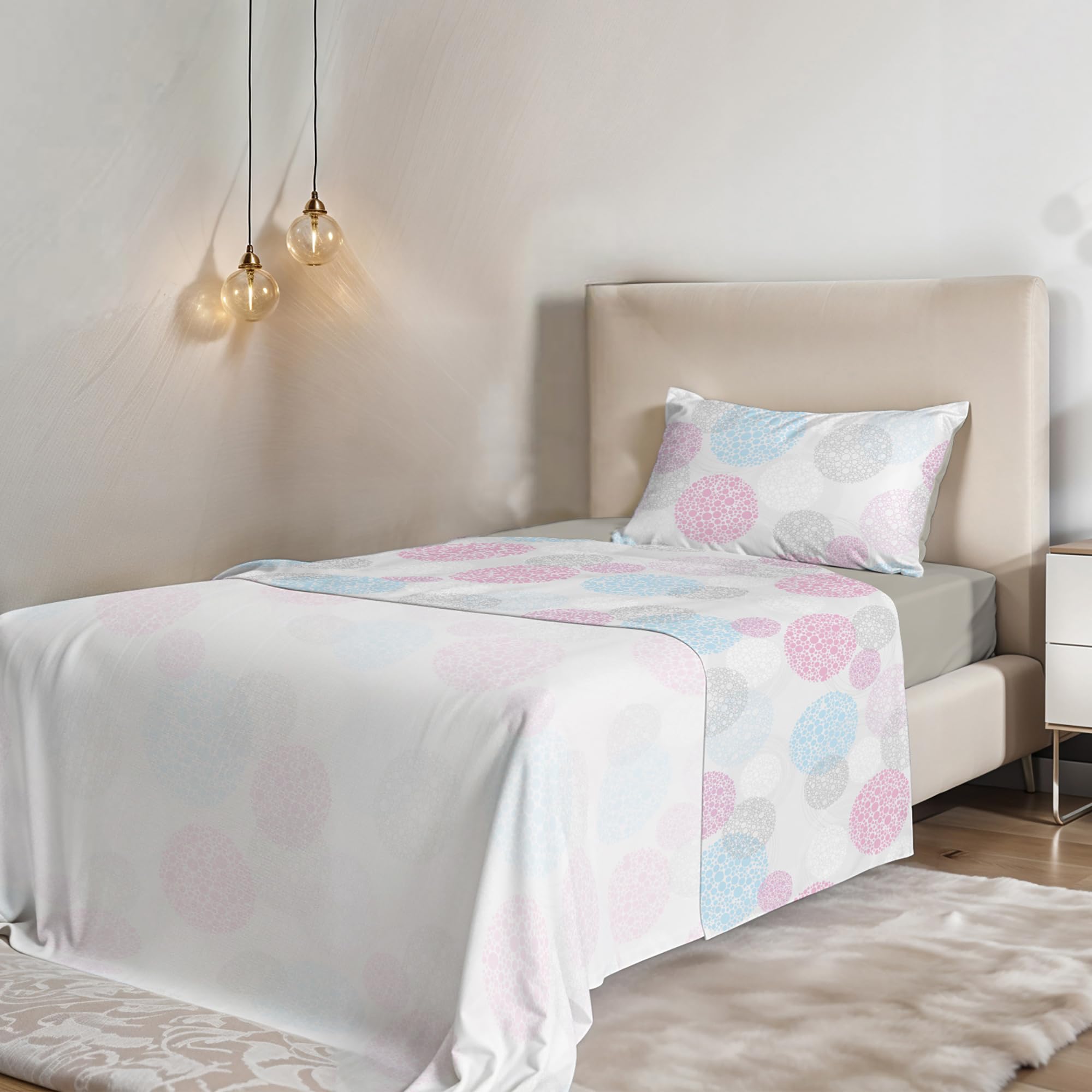 Fantasy bed sheet set in printed microfiber