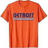 Detroit Vintage 80s Retro Style Orange T-Shirt