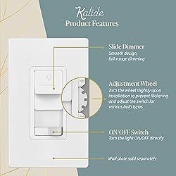 TOPGREENER Kalide Dimmer Light Switch, Pair with