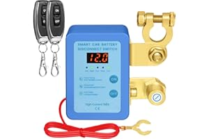 YG CULTURE Automatic Power Cut-Off Switch, Kill Switch for car Battery 12V/24V Disconnect Switch with Voltage Display, Auto Disconnects Below 11.8V, 240A Rated Current, Remote Control