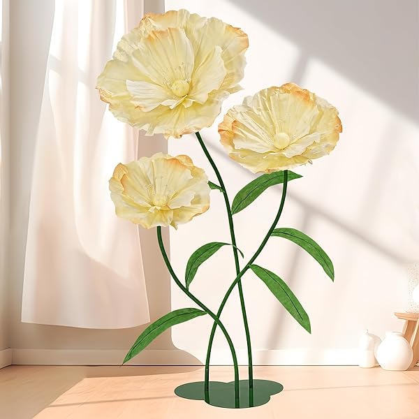 LJIE-HOUSE GIANT FAKE FLOWERS 5.77FT – LIGHT YELLOW...