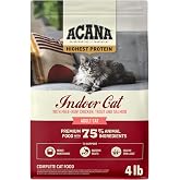 ACANA Highest Protein Dry Cat Food Indoor Cat Food Recipe 4lb Bag | Grain Free, High Protein, Made in the USA, Includes Probiotics, Omega-3 Fatty Acids, Skin &amp; Coat, Digestive Health