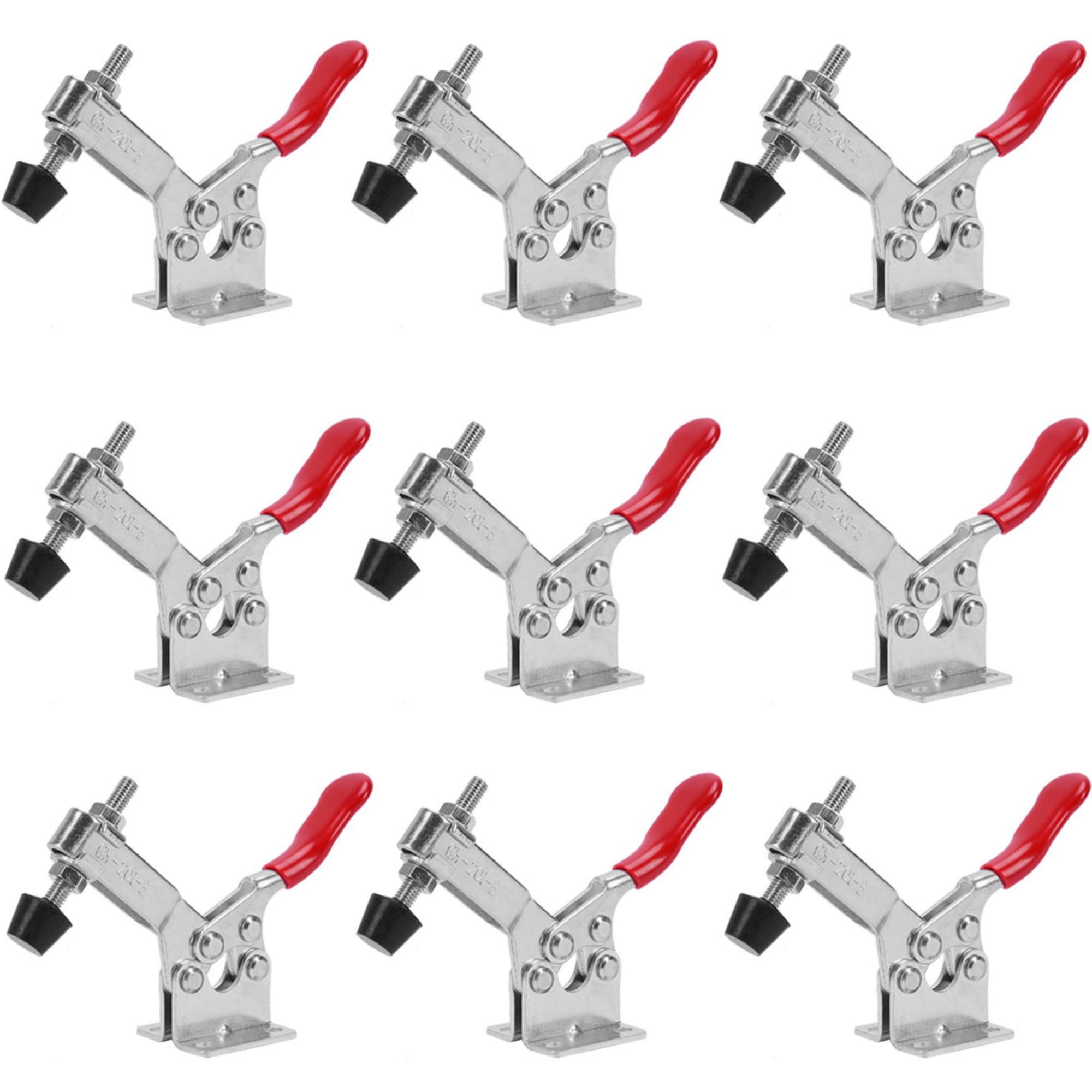 aleawol 10pcs Toggle Clamps 201B, Holding Capacity 100kg/220lb, Vertical Toggle Clamp Adjustable Toggles Clamps Heavy Duty, Hand Tool Toggles Clamp for Machine Operation Woodworking Welding, GH-201B