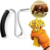 California Castration Stainless Steel Bander &amp; Bands (30 pack), Bloodless Castration Banding Tool with Gloves Only for Animal Cast, Cow, Goat, Easy to Use (4.7")