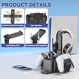 KDD Dual Controller Headphone Stand Desk Storage Organizer Box Phone Holder view 6