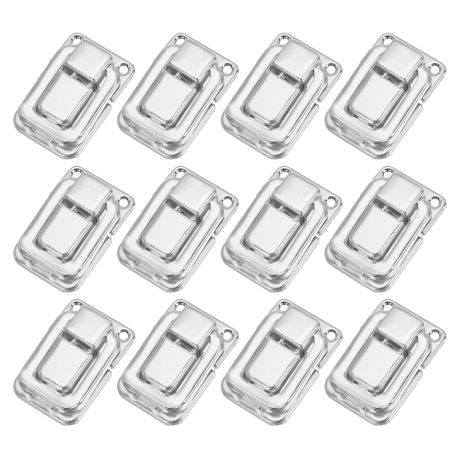 PATIKIL Toggle Catch Lock 1.5" x 1", 12 Pack Metal Buckle Hasp Lock Latch Clasp for Jewelry Box Wooden Case Decoration, Silver