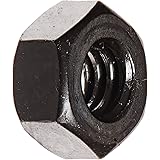 Steel Hex Nut, Black Oxide Finish, Grade 5, ASME B18.2.2, 1/4"-20 Thread Size, 7/16" Width Across Flats, 7/32" Thick (Pack of