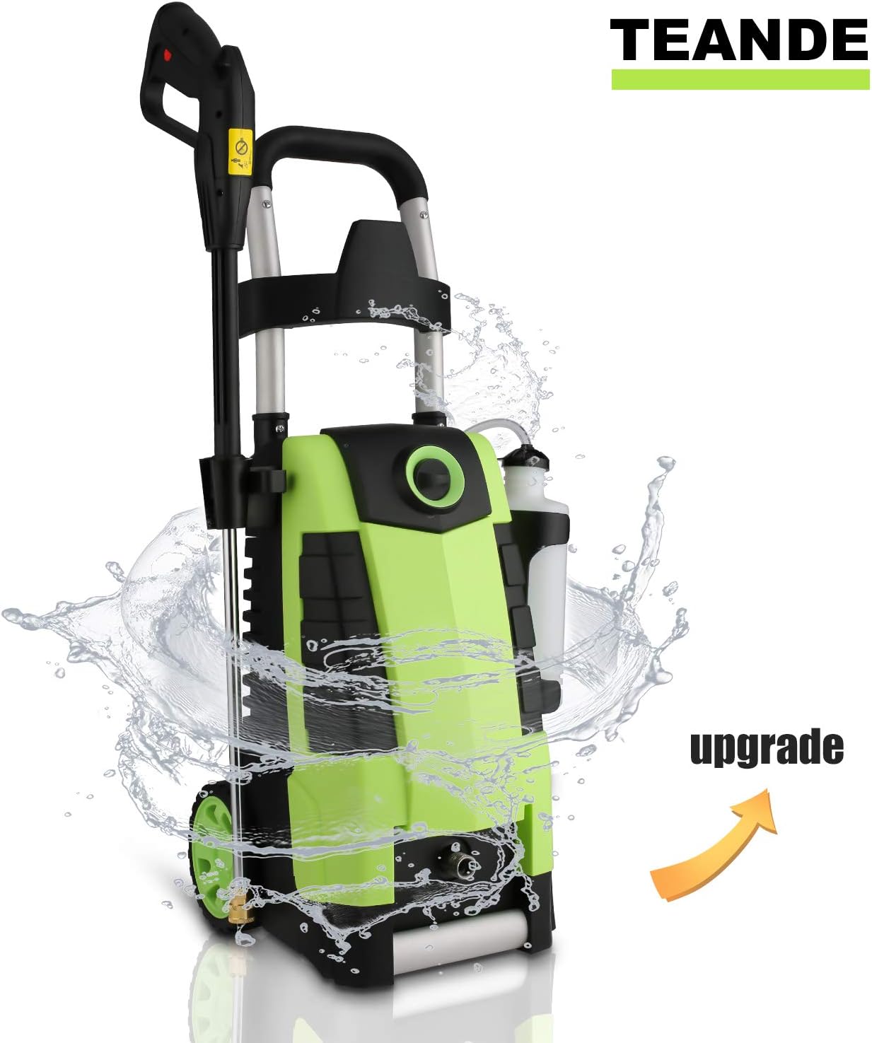 TEANDE 3800PSI Electric Pressure Washer, MAX 2.8GPM Electric Power Washer 1800W High Pressure Washer with Hose Reel MR3800 (Green)