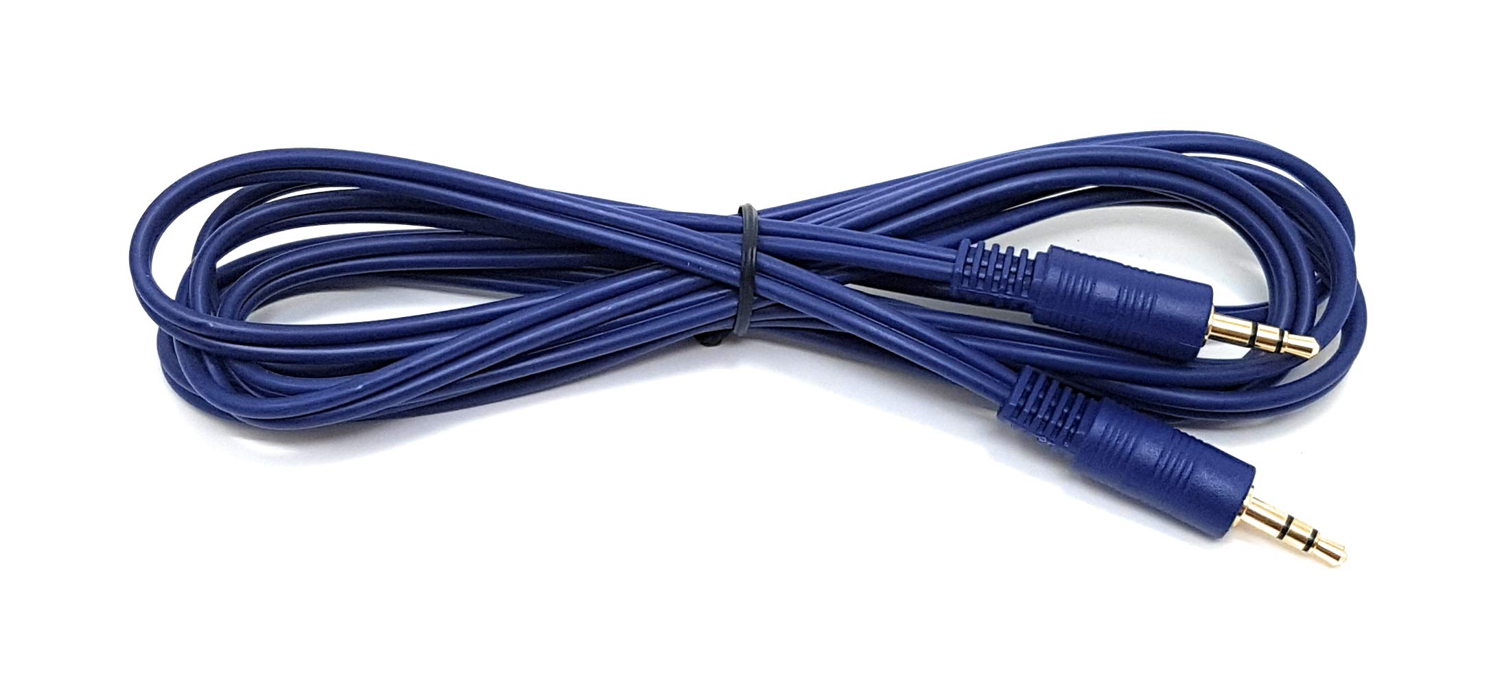 MainCore 2m Blue 3.5mm to 3.5mm Aux Stereo Cable, Flexible Braided Male to Male Audio Cable for Speakers, Car Stereo, Headphones, Phone, PC ...etc (2m)