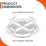 Timloc 8 x 70mm Round Soffit Air Vents Push Fit Black Plastic Fascia Eaves Disc view 2