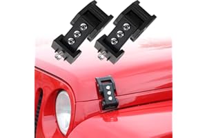 RT-TCZ for Wrangler JK Hood Latches Black, JK Hood Lock Catch Kit for Jeep Wrangler JK JKU 2007-2017 Black Exterior Accessories (Extra Screw Style)